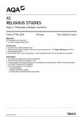 AQA AS Religious Studies Paper 1 June 2024 QUESTION PAPER-7061/1