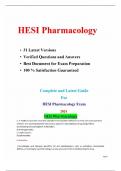 HESI Pharmacology Exam Prep: 30 Versions, 1000+ Questions & Answers (Latest 2024) | Real Exam Insights and Strategies