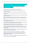 Journeyman and Master Plumbing Exam Question Bank Exam Questions with Correct Answers