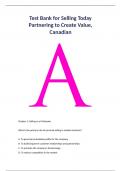 Test Bank for Selling Today Partnering to Create Value, Canadian Edition, 8th Edition by Gerald L Manning; Michael Ahearne; Barry L Reece; H.F. (Herb) MacKenzie