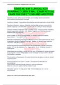 REGIS NU 641 CLINICAL ADV PHARMACOLOGY FINAL EXAM ACTUAL EXAM 100 QUESTIONS AND ANSWERS