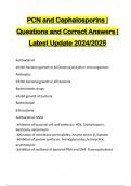 PCN and Cephalosporins | Questions and Correct Answers | Latest Update 2024/2025