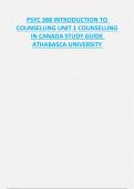 PSYC 388 INTRODUCTION TO  COUNSELLING UNIT 1 COUNSELLING  IN CANADA STUDY GUIDE  ATHABASCA UNIVERSITY