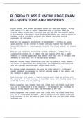 FLORIDA CLASS E KNOWLEDGE EXAM ALL QUESTIONS AND ANSWERS