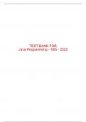 Test Bank For Java Programming - 10th - 2023 All Chapters - 9780357673423