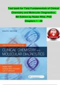 TEST BANK For Tietz Fundamentals of Clinical Chemistry and Molecular Diagnostics, 8th Edition by Nader Rifai, Verified Chapters 1 - 49, Complete Newest Version