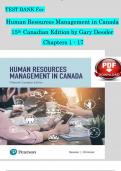 Human Resources Management in Canada 15th Canadian Edition By Gary Dessler , Nita Chhinzer|All Chapters, Latest-2024|