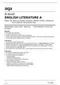 aqa A-level ENGLISH LITERATURE A Paper (7712/2B) Question Paper June 2024 