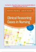 Test Bank for Clinical Reasoning Cases in Nursing 8th Edition by Harding and Snyder (STUVIA)