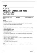 aqa A-level ENGLISH LANGUAGE AND LITERATURE Paper 1 Telling Stories(7707-1) June 2024 Question Paper 