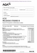 Actual 2024 AQA GCSE RELIGIOUS STUDIES B 8063/2A Paper 2A Perspectives on faith (themes) Merged Question Paper + Mark Scheme