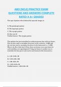 ABO (NCLE) PRACTICE EXAM  QUESTIONS AND ANSWERS COMPLETE  RATED A A+ GRADED