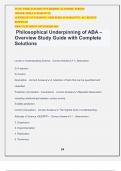 Philosophical Underpinning of ABA – Overview Study Guide with Complete Solutions