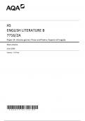 AQA AS ENGLISH LITERATURE B Paper 2A JUNE 2024 MARK SCHEME