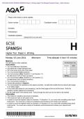 Actual 2024 AQA GCSE SPANISH 8698/WH Paper 4 Writing Higher Tier Merged Question Paper + Mark Scheme