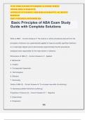 Basic Principles of ABA Exam Study Guide with Complete Solutions