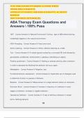 ABA Therapy Exam Questions and Answers  100% Pass