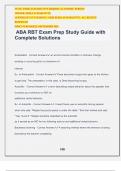 ABA RBT Exam Prep Study Guide with Complete Solutions