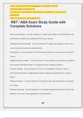 RBT / ABA Exam Study Guide with Complete Solutions