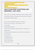 ABAT EXAM PREP QUESTIONS AND ANSWERS | 100% PASS