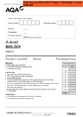 AQA A-Level BIOLOGY Paper 2 Thursday 11June 2020 QP