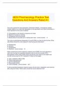 HESI Pharmacology Practice Test Questions And Answers Rated A+.