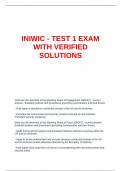 INIWIC - TEST 1 EXAM WITH VERIFIED SOLUTIONS