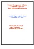 Solutions for Project Management, A Socio-Technical Approach, 2024 Release by Larson (All Chapters included)