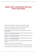 INIWIC TEST 2 EXAM WITH THE FULL PACK SOLUTIONS