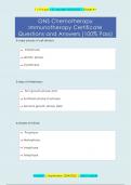 ONS Chemotherapy  Immunotherapy Certificate Questions and Answers (100% Pass)