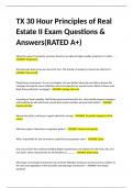 TX 30 Hour Principles of Real Estate II Exam Questions & Answers(RATED A+)