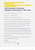 ACS Chemistry Final Exam Questions and Answers | 100% Pass