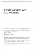 RWST016 EXAMS WITH ALL ANSWERS