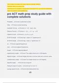 pre ACT math prep study guide with complete solutions