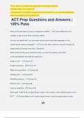 ACT Prep Questions and Answers | 100% Pass