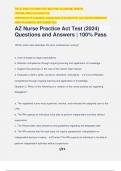 AZ Nurse Practice Act Test (2024) Questions and Answers | 100% Pass