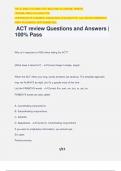 ACT review Questions and Answers | 100% Pass