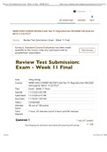 REVIEW TEST SUBMISSION ; EXAM -WEEK 11 FINAL -NRNP 6552