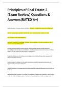 Principles of Real Estate 2 (Exam Review) Questions & Answers(RATED A+)