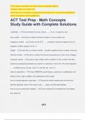 ACT Test Prep - Math Concepts Study Guide with Complete Solutions