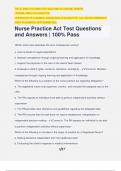 Nurse Practice Act Test Questions and Answers | 100% Pass