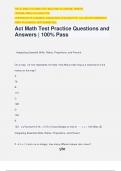 Act Math Test Practice Questions and Answers | 100% Pass