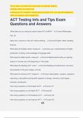 ACT Testing Info and Tips Exam Questions and Answers