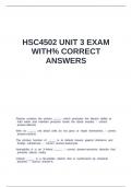 HSC4502 UNIT 3 EXAM WITH- CORRECT ANSWERS