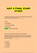 A&P II FINAL EXAM STUDY Correct Answer | Graded A.