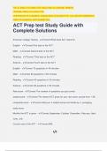 ACT Prep test Study Guide with Complete Solutions