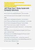 ACT Prep Test 1 Study Guide with Complete Solutions