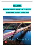 TEST BANK  College Accounting Chapters 1-30, 17th Edition  David Haddock, John Price, Michael Farina 