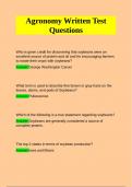 Agronomy Written Test Questions with Complete Solutions.