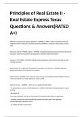 Principles of Real Estate II - Real Estate Express Texas Questions & Answers(RATED A+)